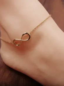 Tornozeleira Infinito Moda Folheado A Ouro 18k