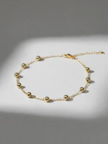 Pulseira Bolinhas Folheadas A Ouro 18k