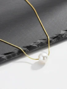 Gargantilha Perola Folheada A Ouro 18k. Super Linda!