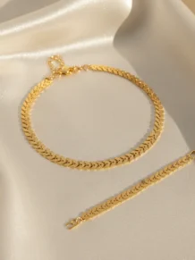 Conjunto Choker e Pulseira Folhas Folheado A Ouro 18k