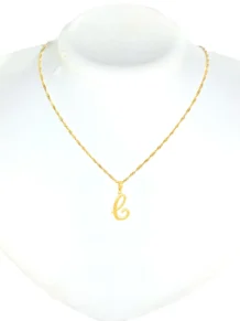 Colar Pingente Letra Inicial Nome Folheado A Ouro 18k