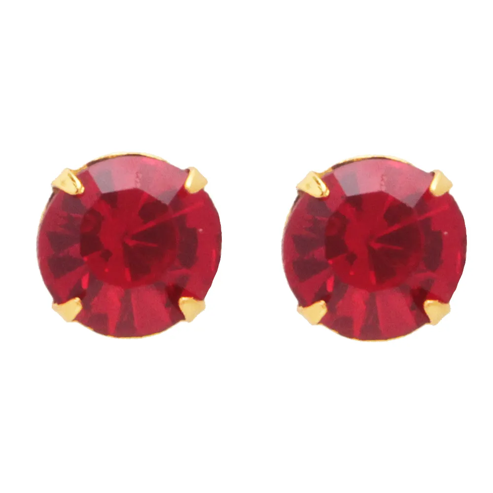 Brinco Ponto de Luz Vermelho Folheado A Ouro 18k - Imagem 3