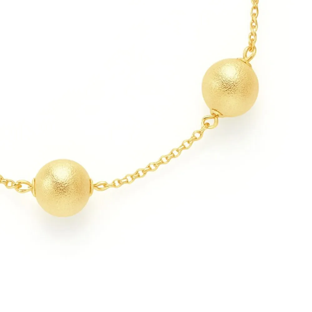 Pulseira 5 Bolas Foscas Folheado a Ouro 18k - Imagem 4