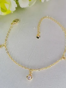 Pulseira Infantil Mini Perola Folheado a Ouro 18k