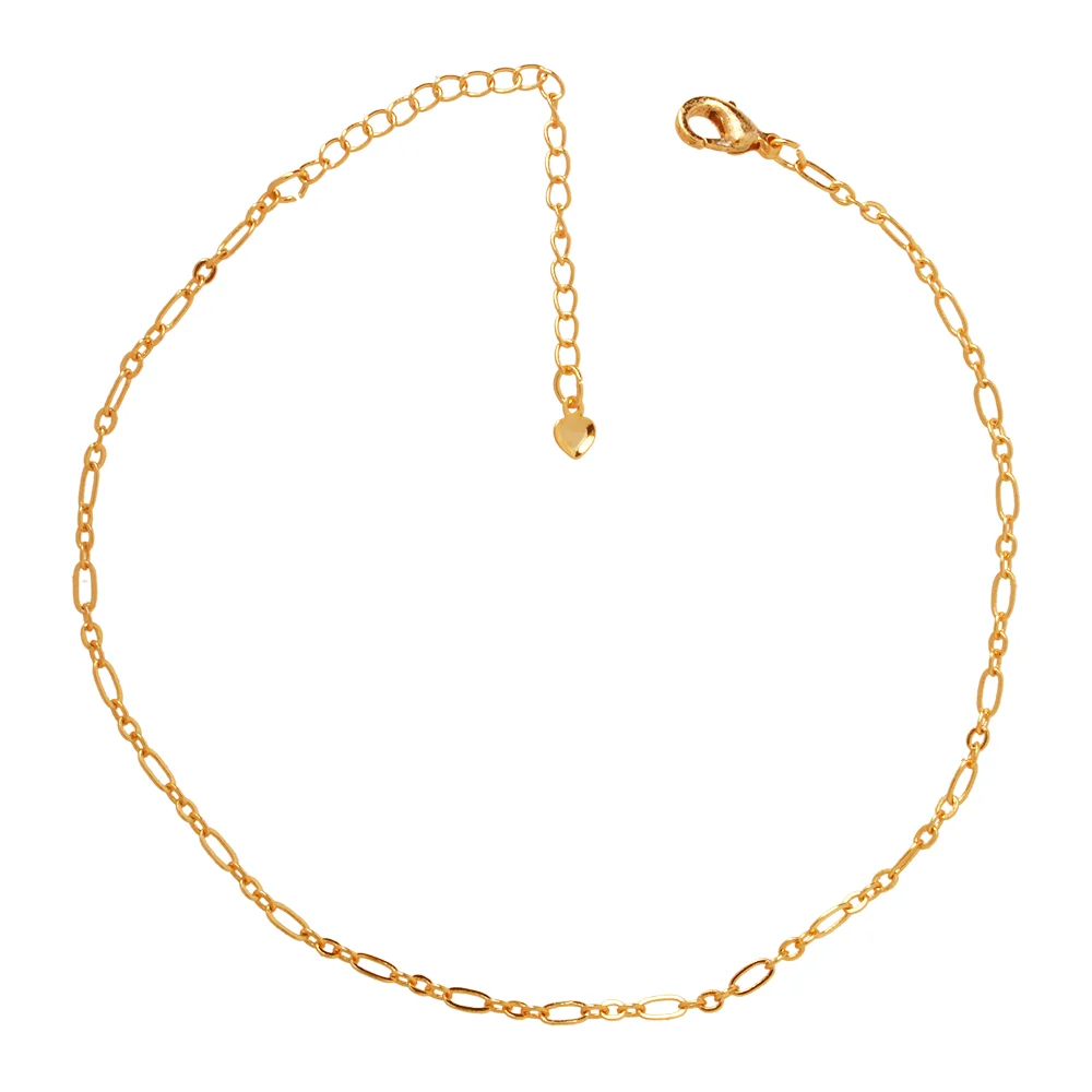 Tornozeleira Simples Elo Folheado A Ouro 18k - Imagem 4