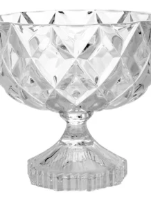 Centro de Mesa com Pé Diamond Cristal Deli 16cm x 18cm