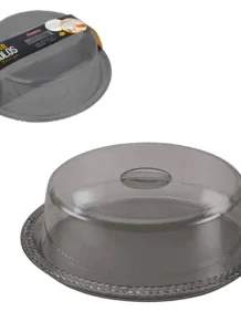 Boleira 30cm com Tampa Fumê e Base Trançada