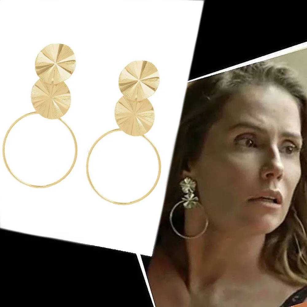 Brinco Da Novela Salve-se Quem Puder Folheado A Ouro 18k - Imagem 2
