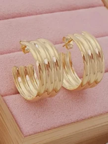 Brinco Argola M Folheada Dourada em Flash Ouro 18k