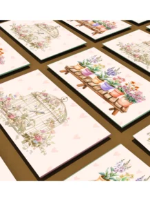 Mini Cartão para Presente 5x9 Recado Flores Vintage