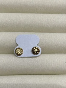 Brinco Folha Redonda Folheado a Ouro 18k