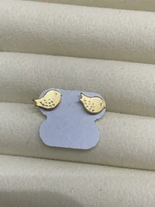 Brinco Pássaro Folheado a Ouro 18k