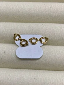 Brinco Óculos Folheado a Ouro 18k