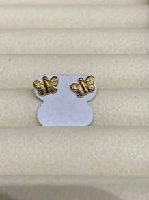 Brinco Borboleta Trabalhada Folheado a Ouro 18k