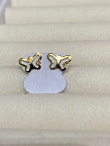 Brinco Borboleta Folheado A Ouro 18k