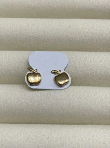 Brinco Maça Folheado a Ouro 18k