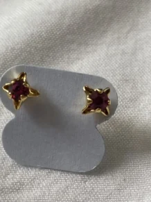Brinco Detalhado Ponto de Luz Zirconia Pink Folheado a Ouro 18k
