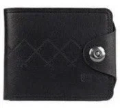 Carteira Masculino Couro Sintético Black (Preta)