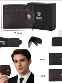 Carteira Masculino Couro Sintético Coffe (Café)
