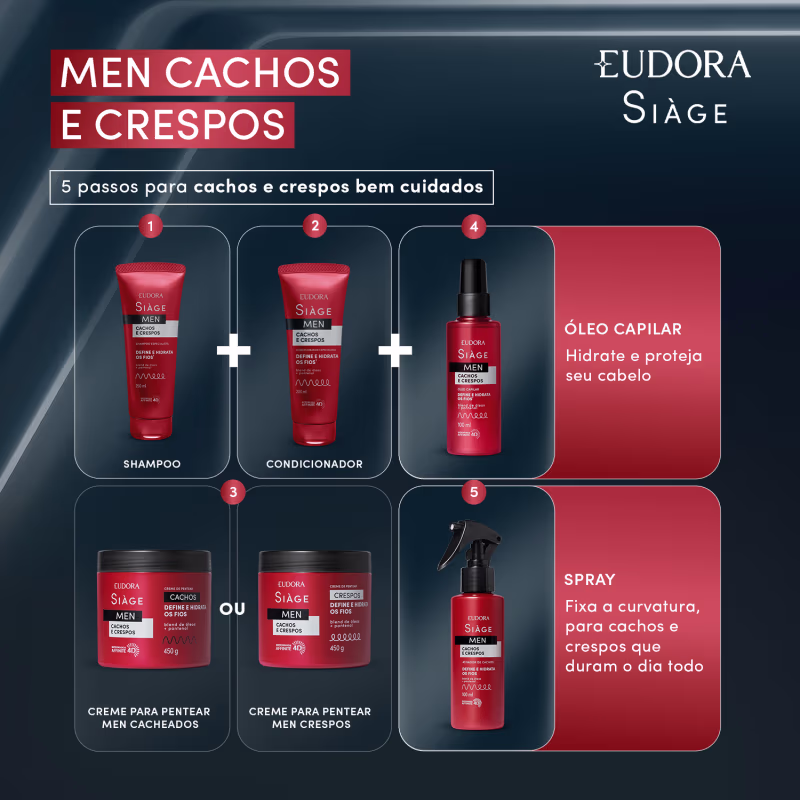 Creme para Pentear Siàge Men Cacheados 450g - Imagem 2