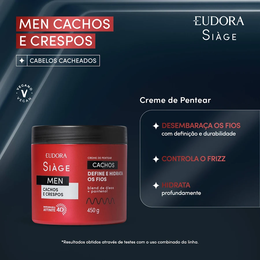 Creme para Pentear Siàge Men Cacheados 450g - Imagem 8