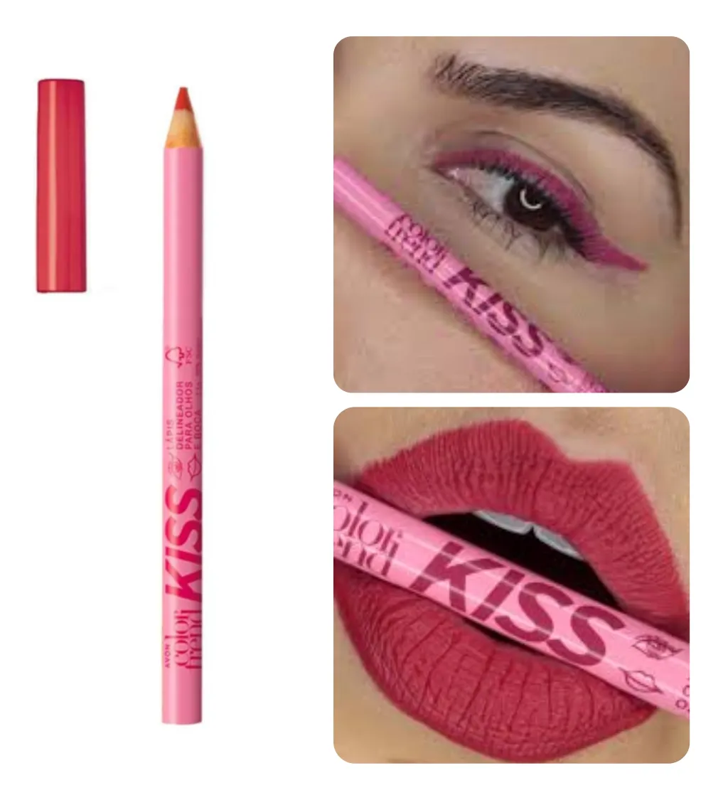 Avon Color Trend Lapis Delineador Kiss para Olhos e Boca Pink Dopamina - Imagem 4